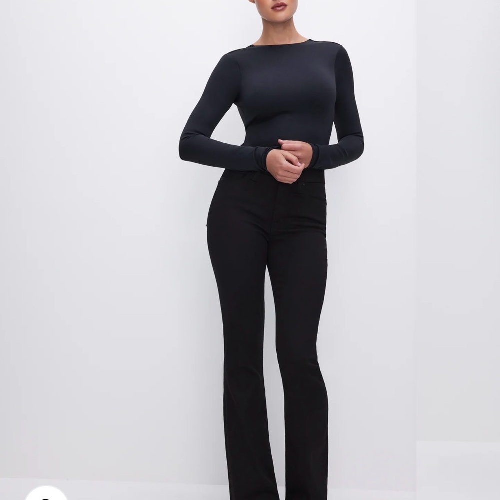 Good American Black Slim Bootcut Pants NWT size 00 /24